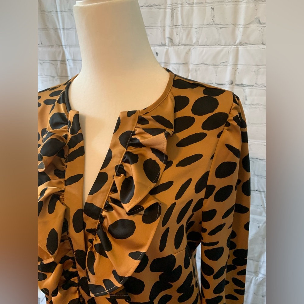 J. Crew Leopard Ruffle Blouse - Picture 2 of 3